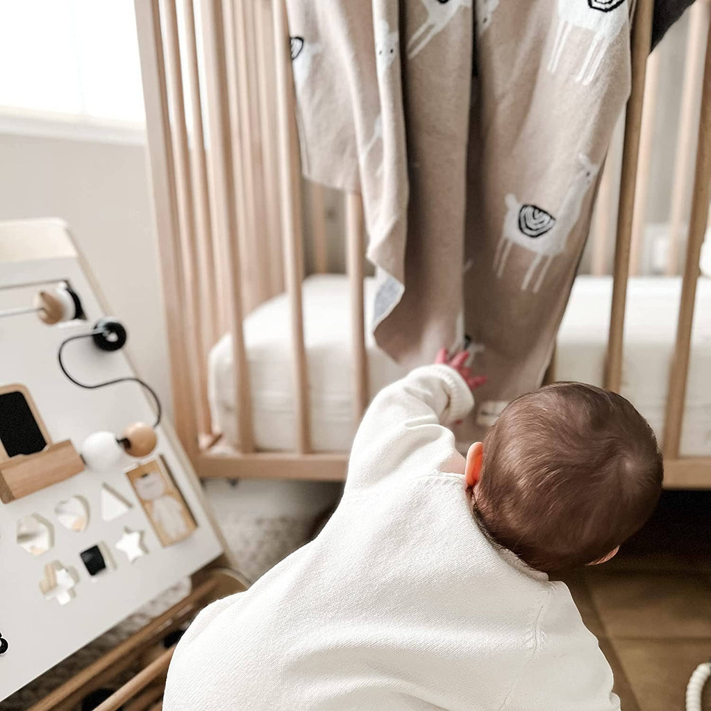 100% Luxury Cotton Swaddle Receiving Baby Blanket - Llama
