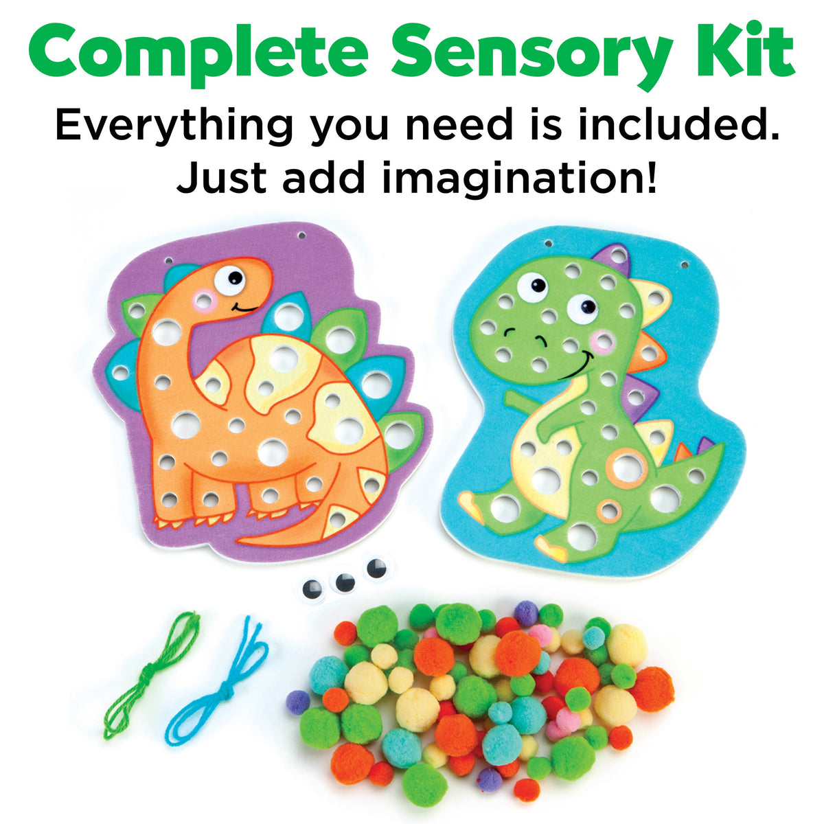 Pom Pom Dinosaur Pictures Activity Kit for Preschool Kids