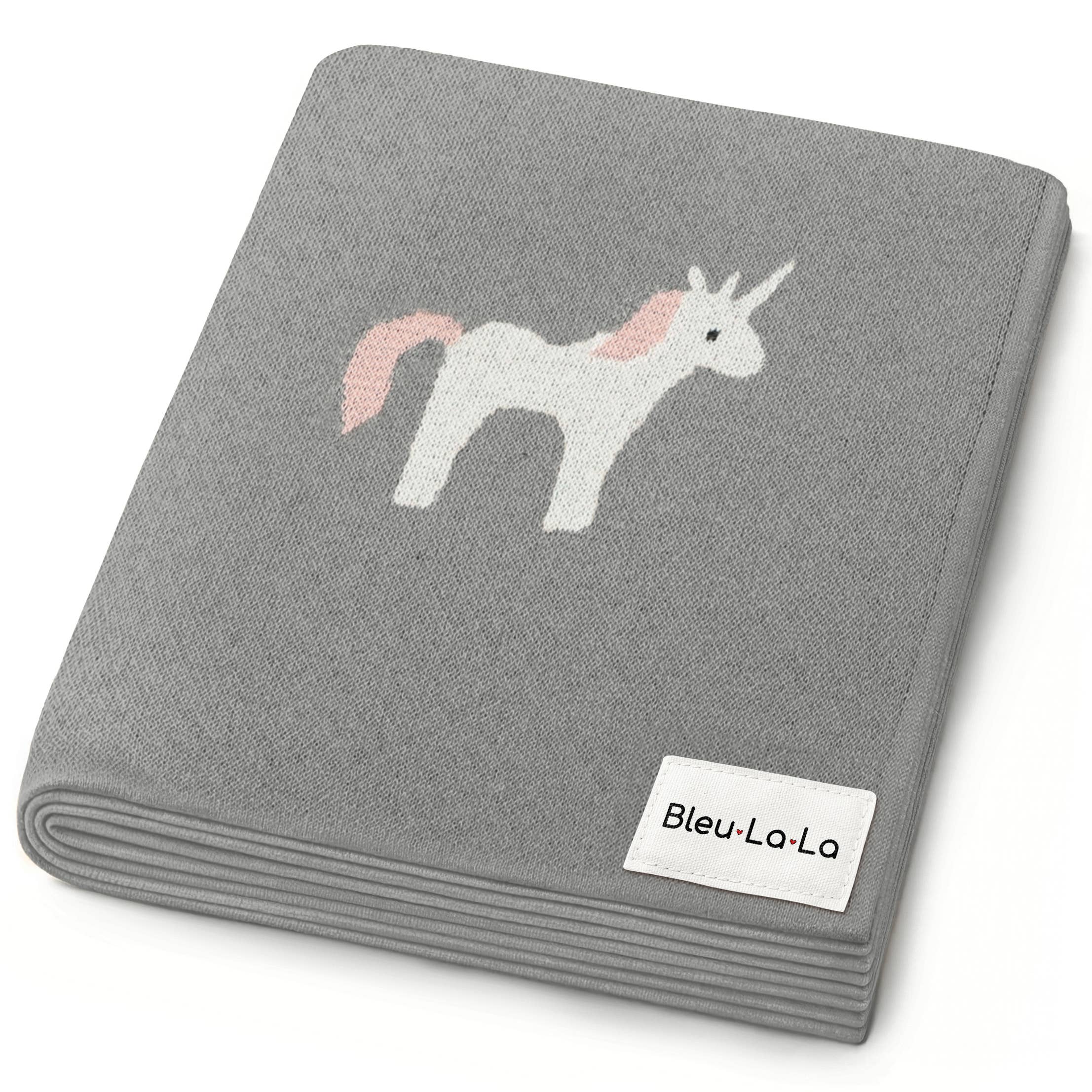 100% Luxury Cotton Swaddle Receiving Baby Blanket - Unicorn