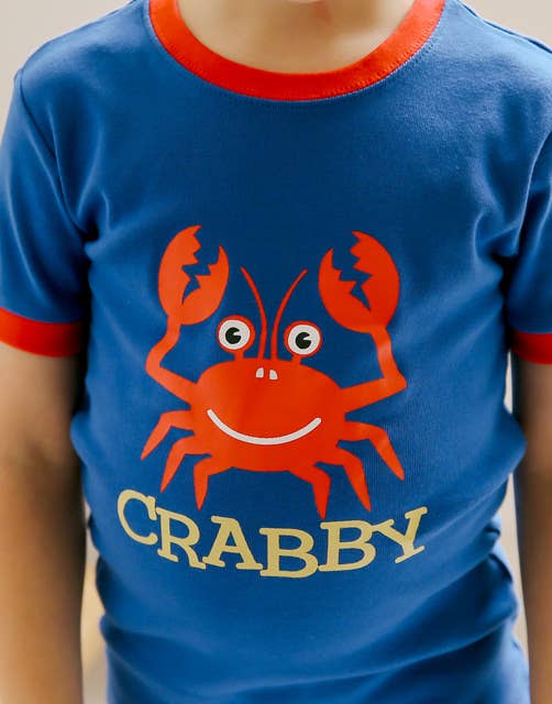 Blue Crab Short Sleeve Pajama Set