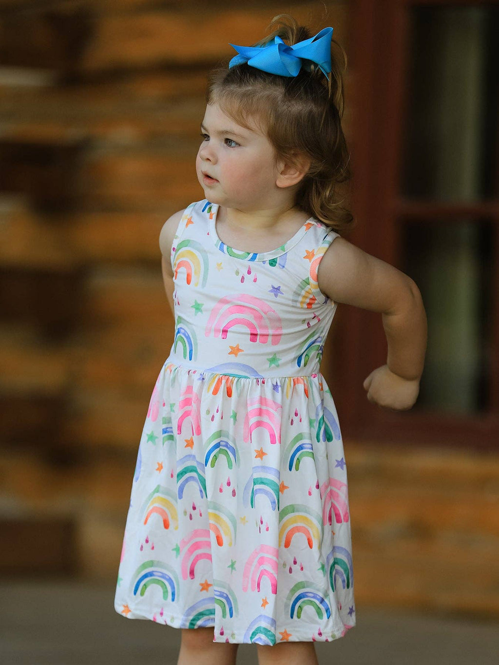 Rainbow Star Colorful 3-Piece Dress Set: 7-8Y