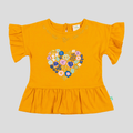 Ruffled Peplum T-Shirt for Toddler Girls - Tangerine