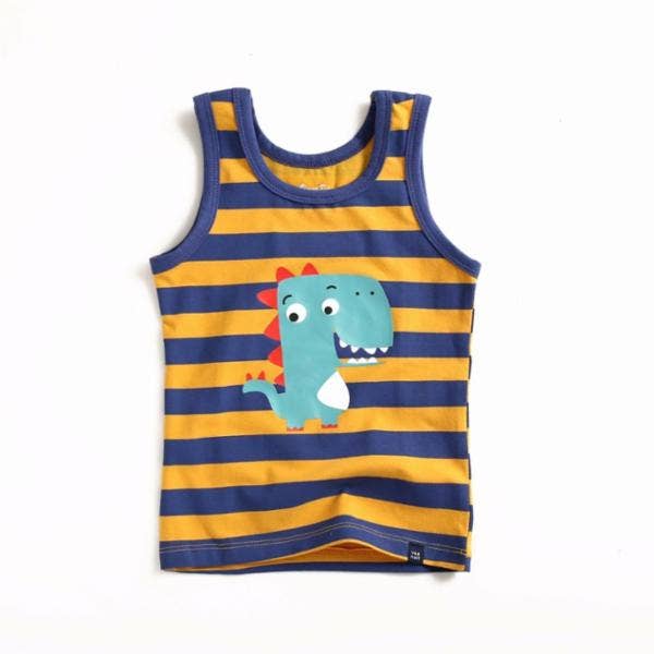 Tank Top - Stripe - Yellow/Blue Dinoland