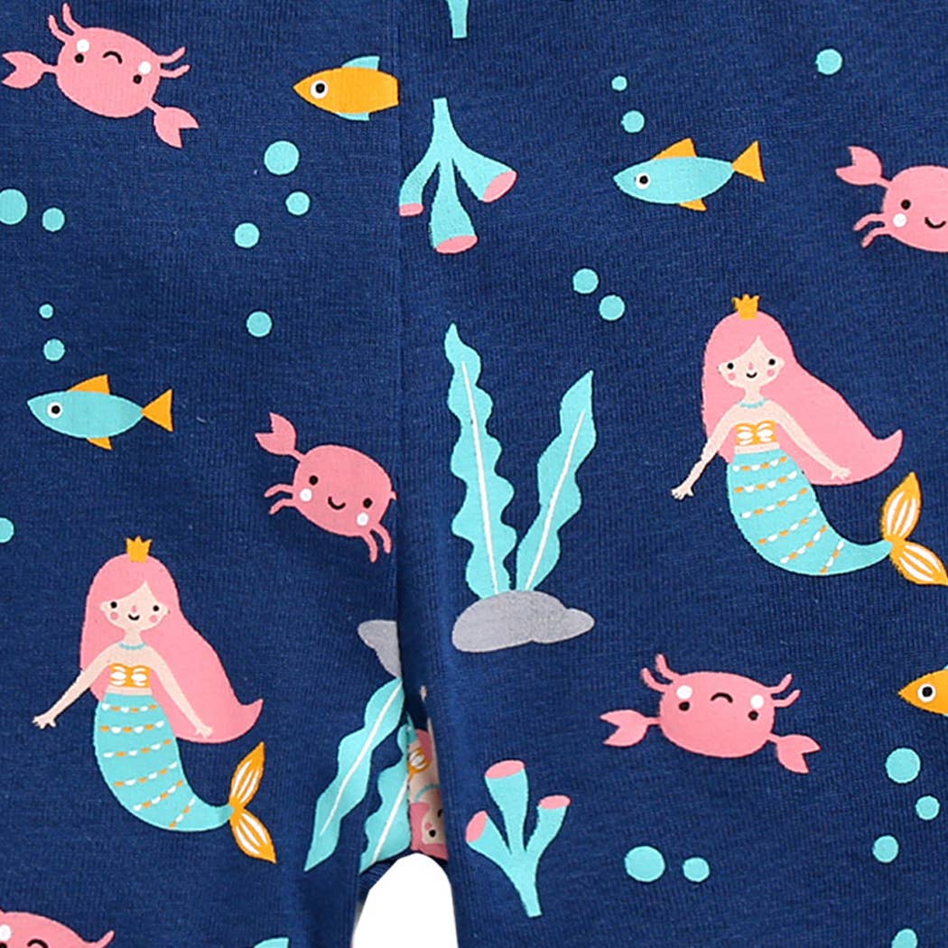 Mermaid Navy Short Sleeve Pajama Set