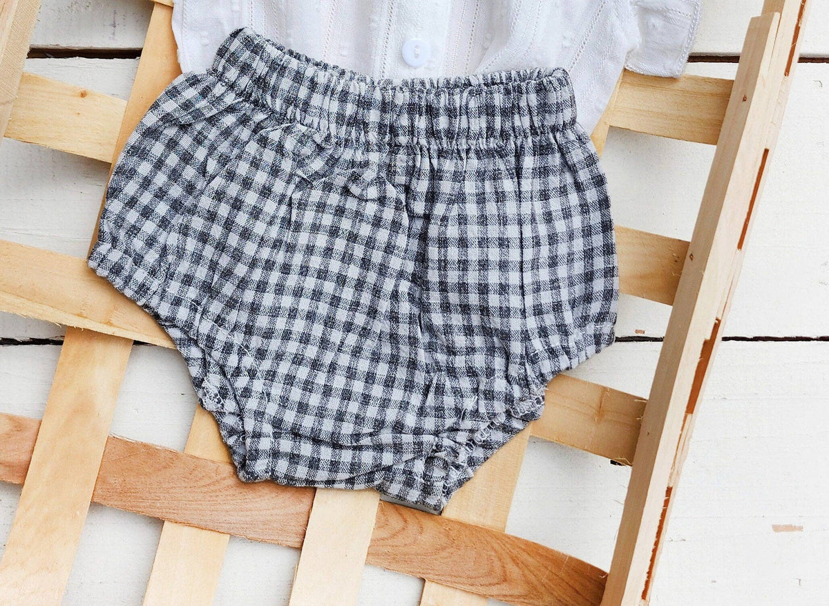 Blouse & Gingham Bloomer Set