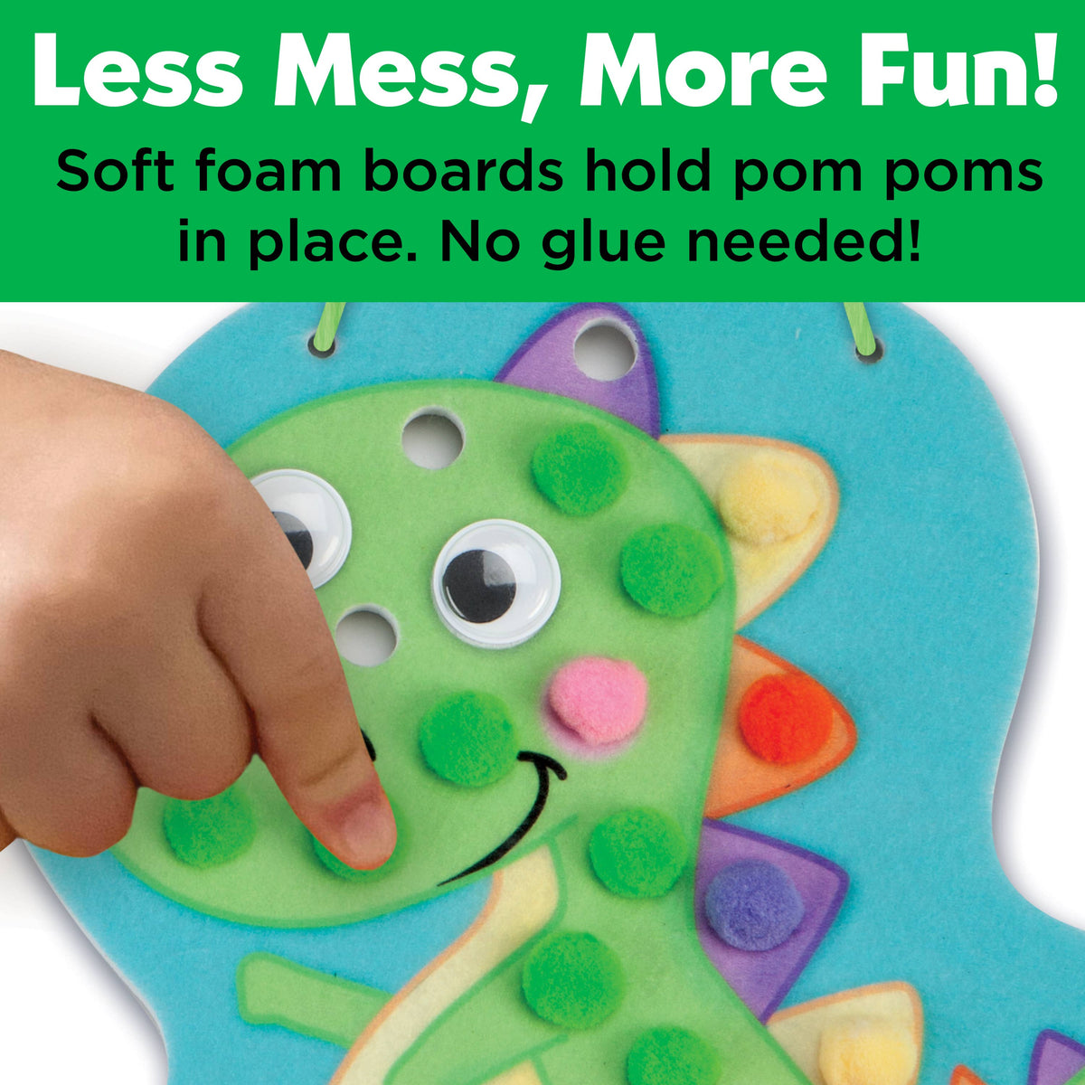 Pom Pom Dinosaur Pictures Activity Kit for Preschool Kids