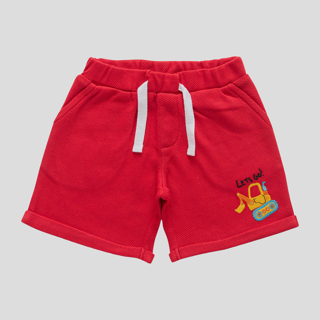 Excavator T-Shirt and Shorts Set for Toddler Boys: 3-4 Yrs
