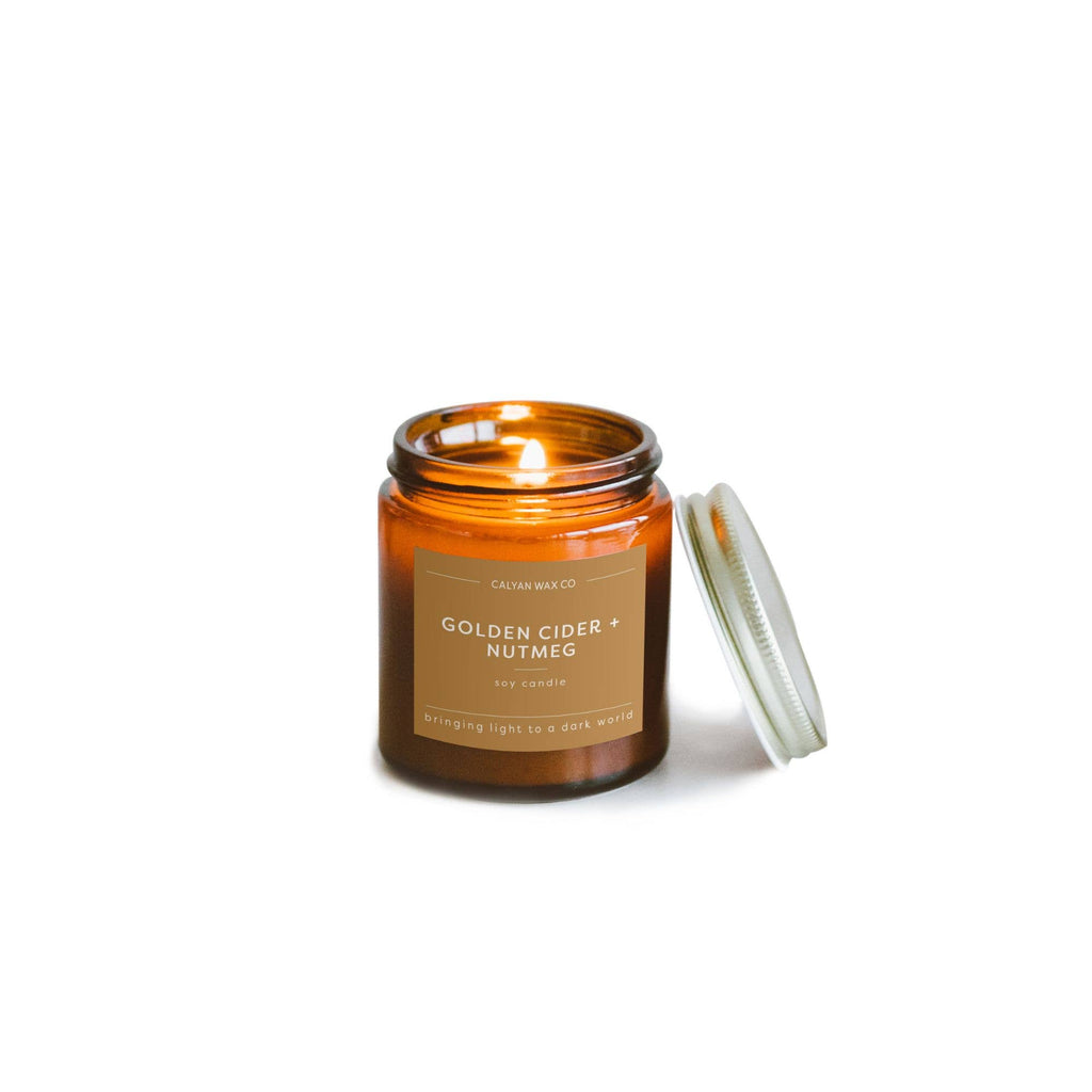 Golden Cider + Nutmeg - Mini Amber Jar Soy Candle