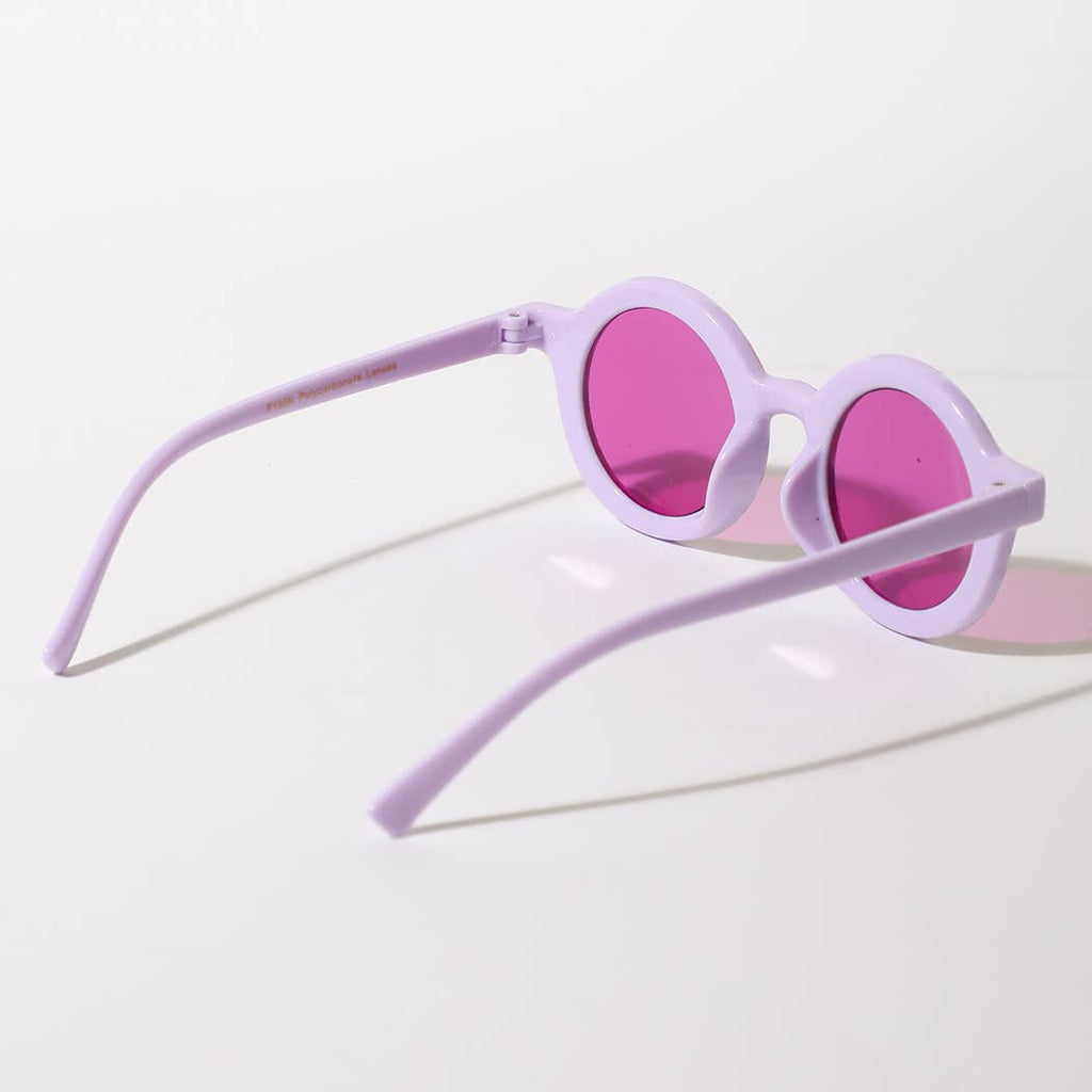 Girls Floral Round Frame Sunglasses