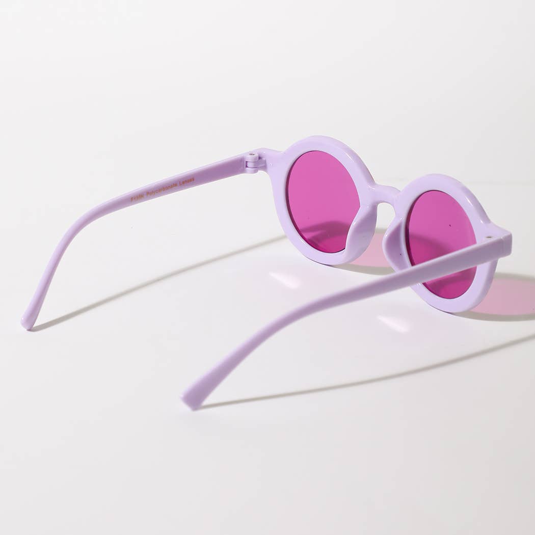 Girls Floral Round Frame Sunglasses