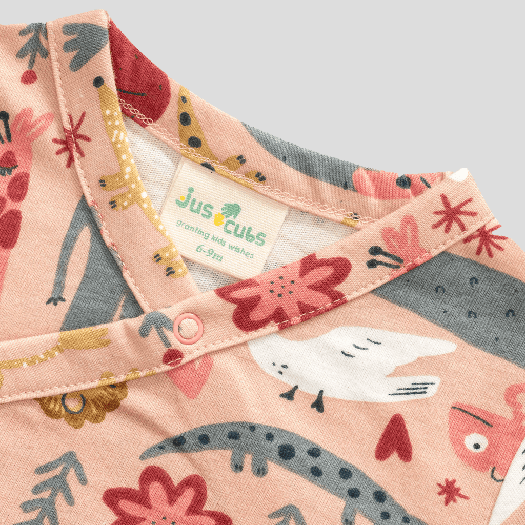 Animal Themed Full Sleeve Onesie Set for Baby Girl