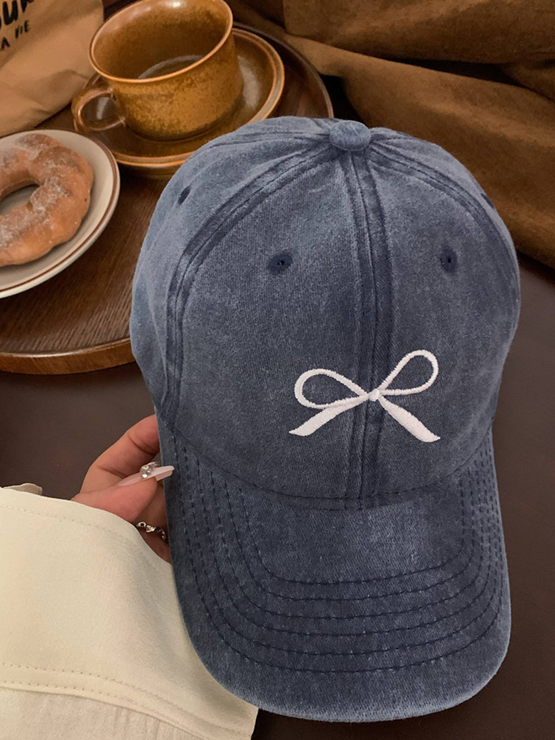 Bow Embroidered Baseball Cap