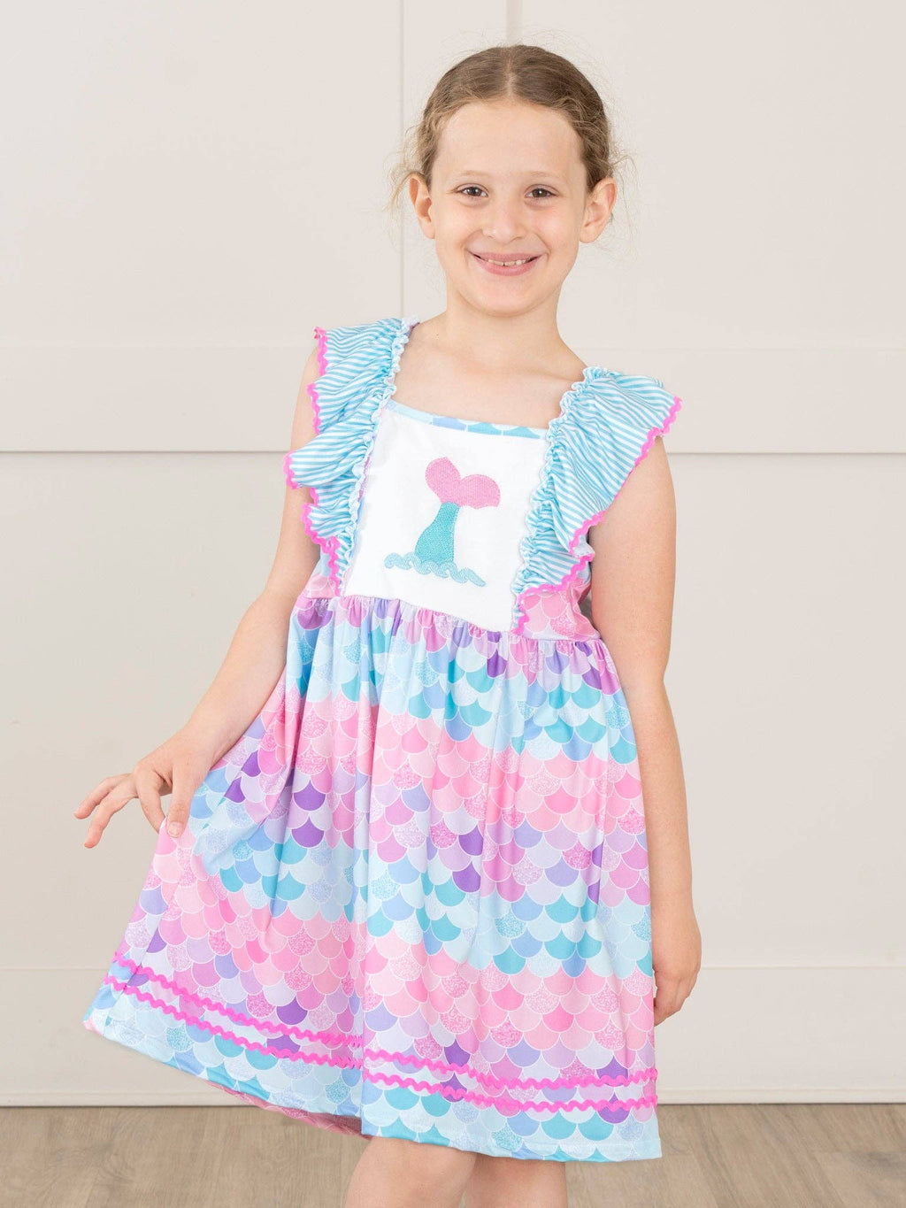 Mermaid Splash Ruffle Dress