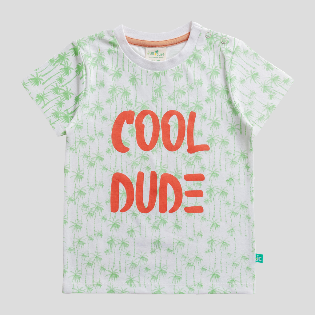Cool Dude Green Tee & Shorts Set for Toddler Boys