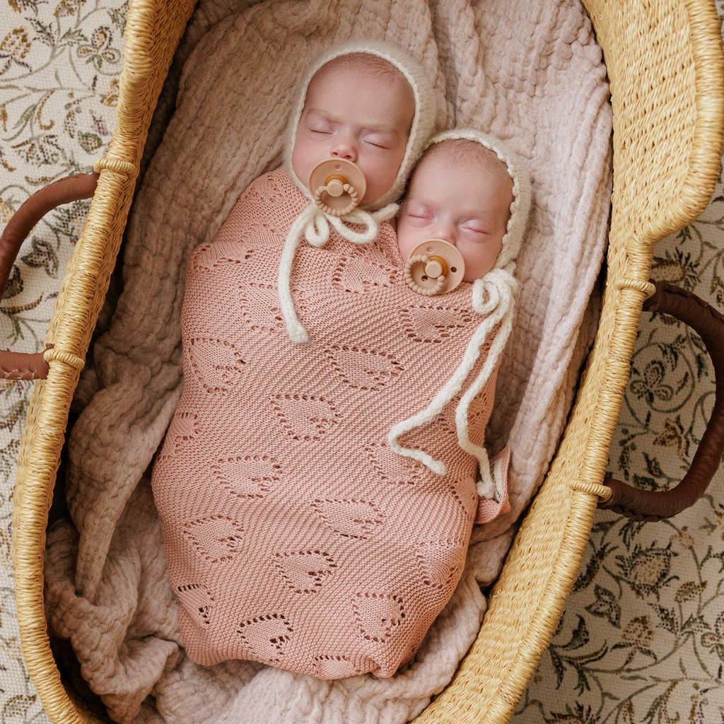 100% Luxury Cotton Receiving Swaddle Baby Blanket - Heart