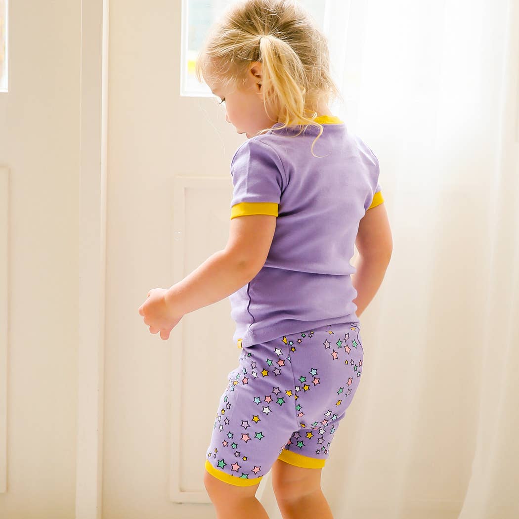 Purple Unicorn Short Sleeve Pajama Set