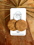 Circle Earrings: Weathered Tan