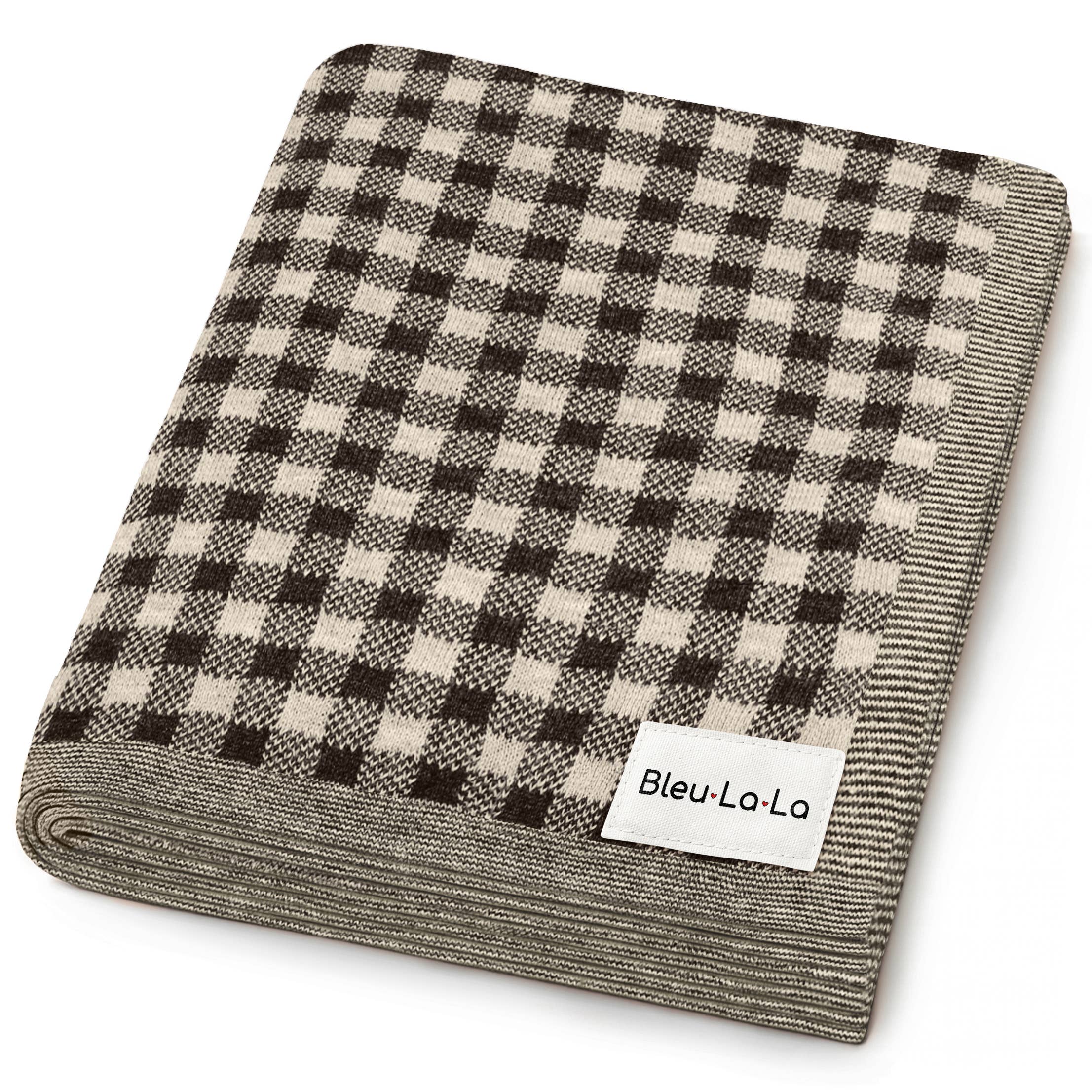 100% Luxury Cotton Swaddle Receiving Baby Blanket - Plaid