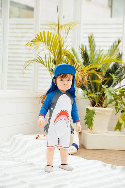 Baby Swimsuit Baby Jaws_White