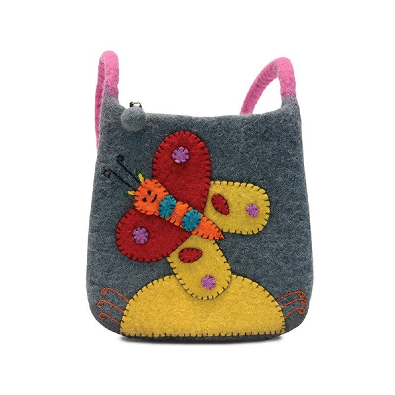 Butterfly Felted Cross Body Kids Bag