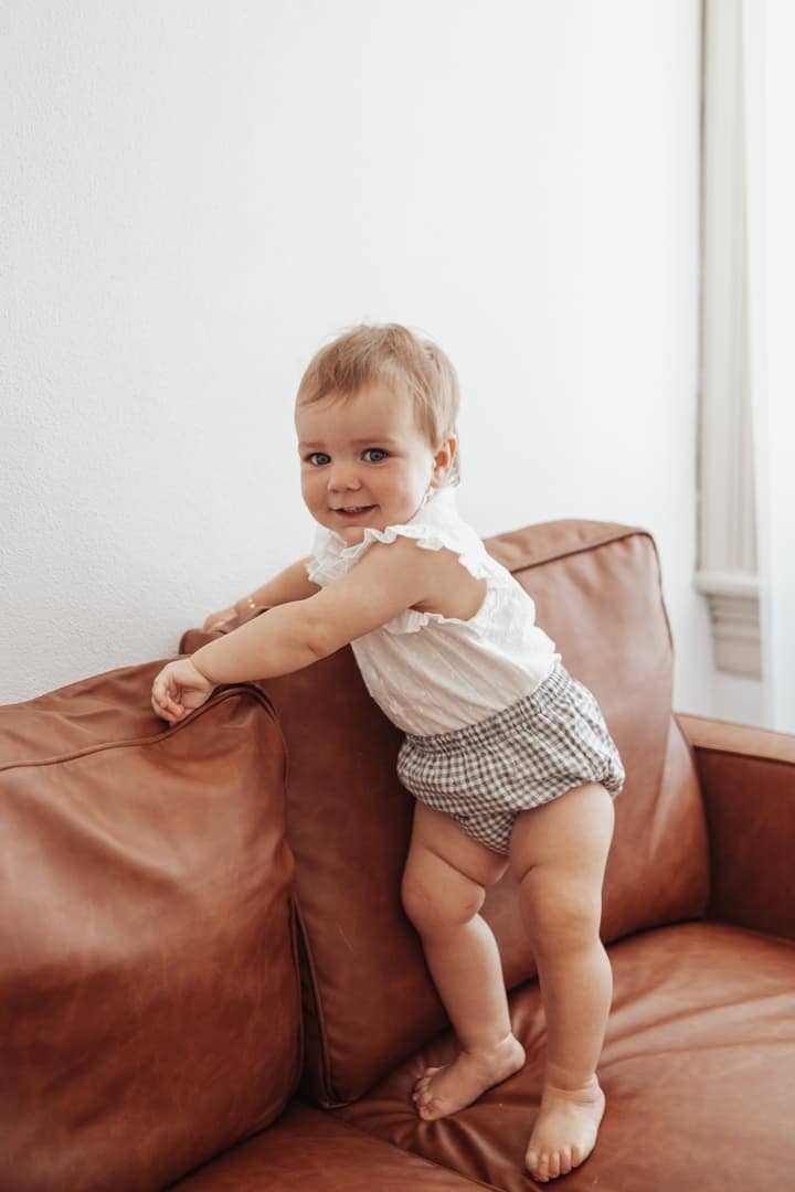 Blouse & Gingham Bloomer Set