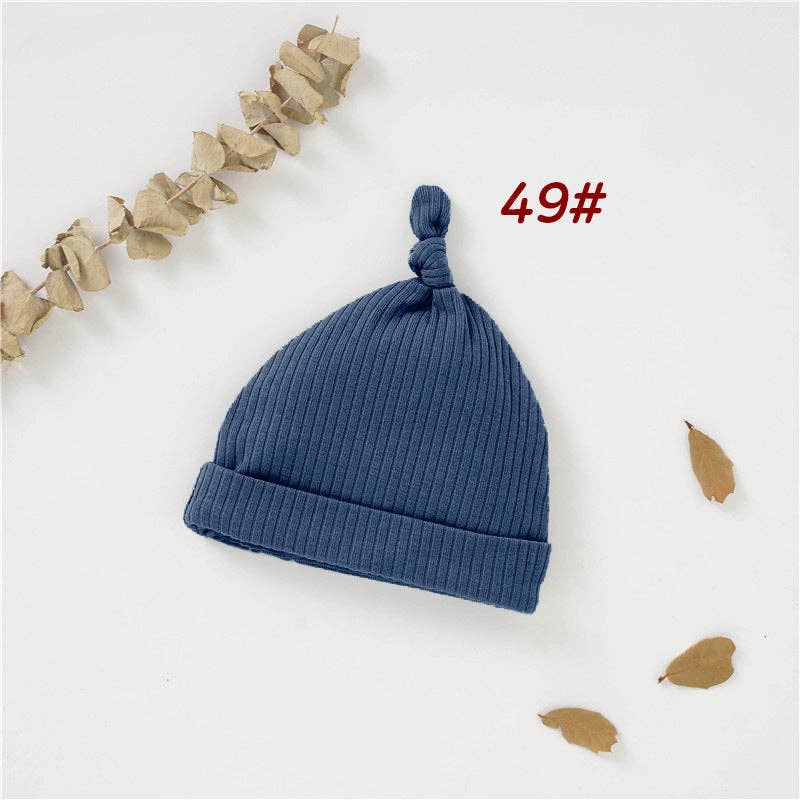 Baby Cotton Beanie Hat for 0-6 Months - All-Season Soft Cap