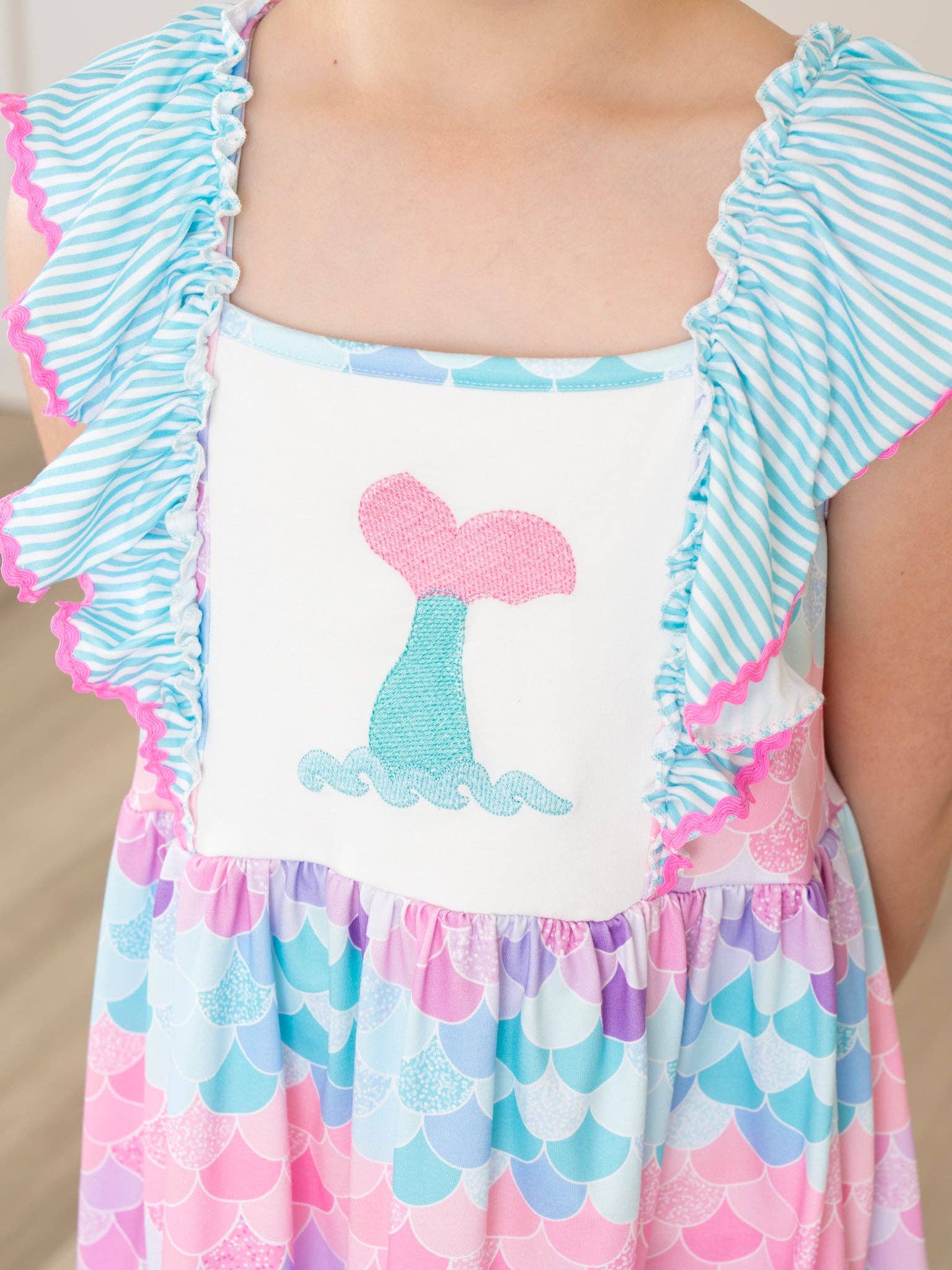 Mermaid Splash Ruffle Dress