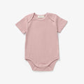 Short sleeved organic cotton bodysuit-The Bobbi-Peony