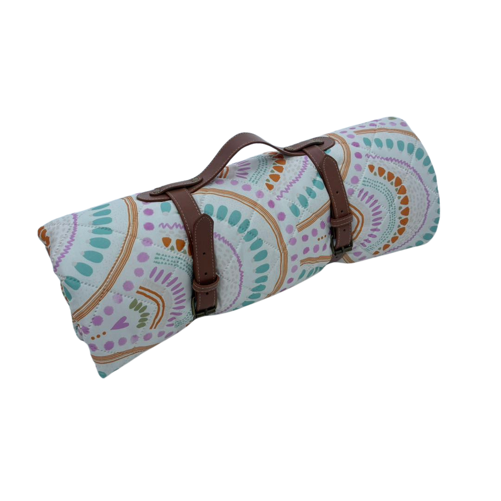 Boho Rainbows Quilted Water Resistant Beach Mat