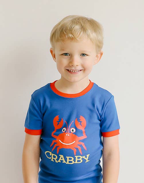 Blue Crab Short Sleeve Pajama Set