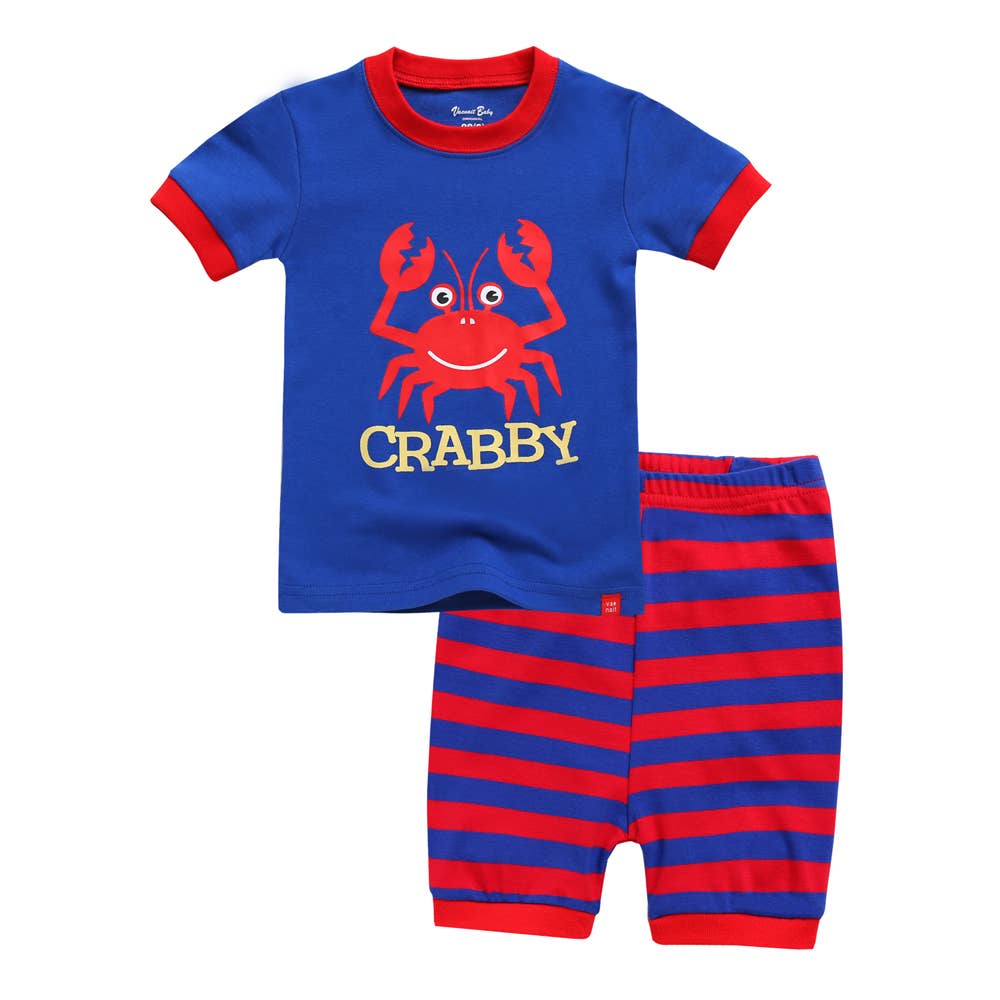 Blue Crab Short Sleeve Pajama Set