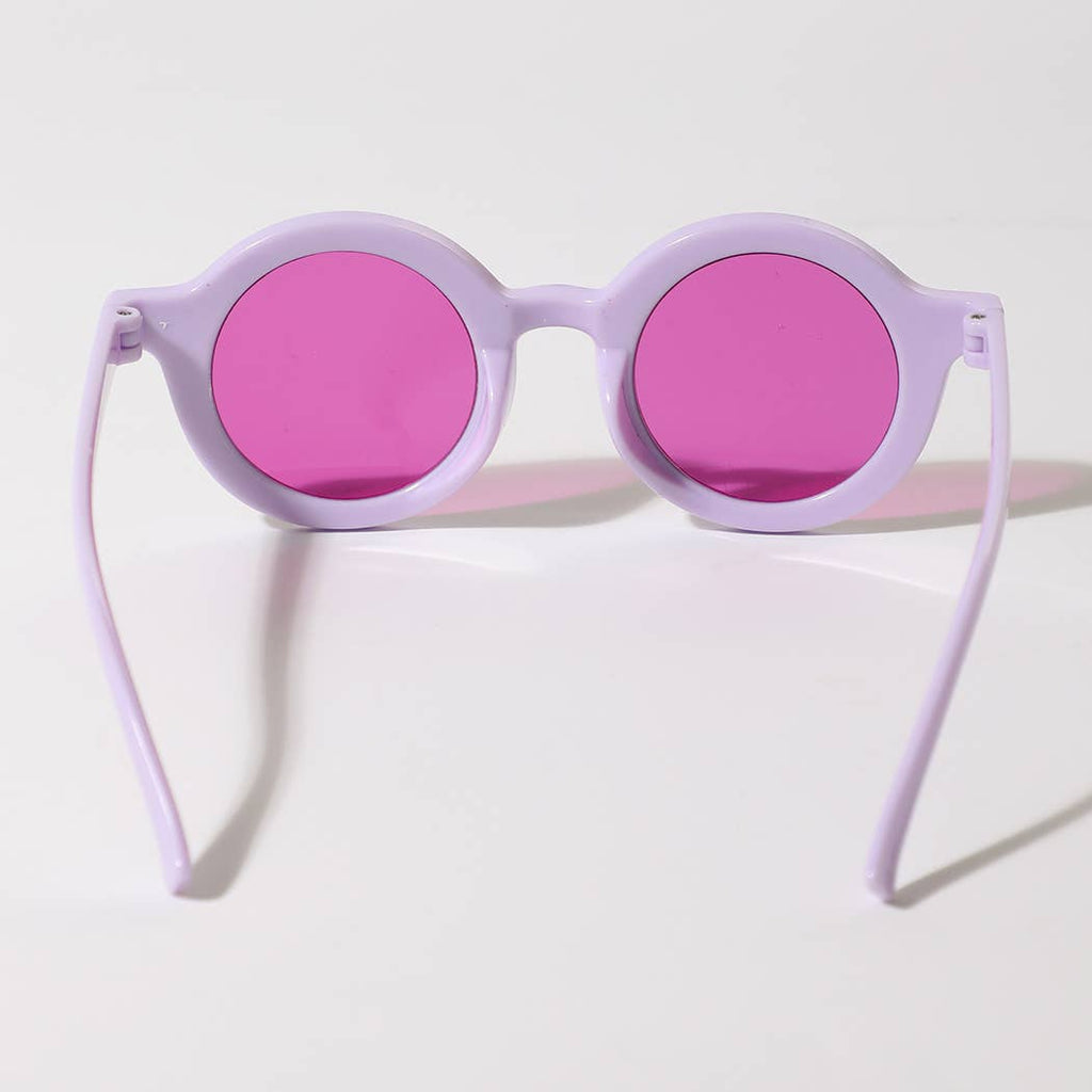 Girls Floral Round Frame Sunglasses