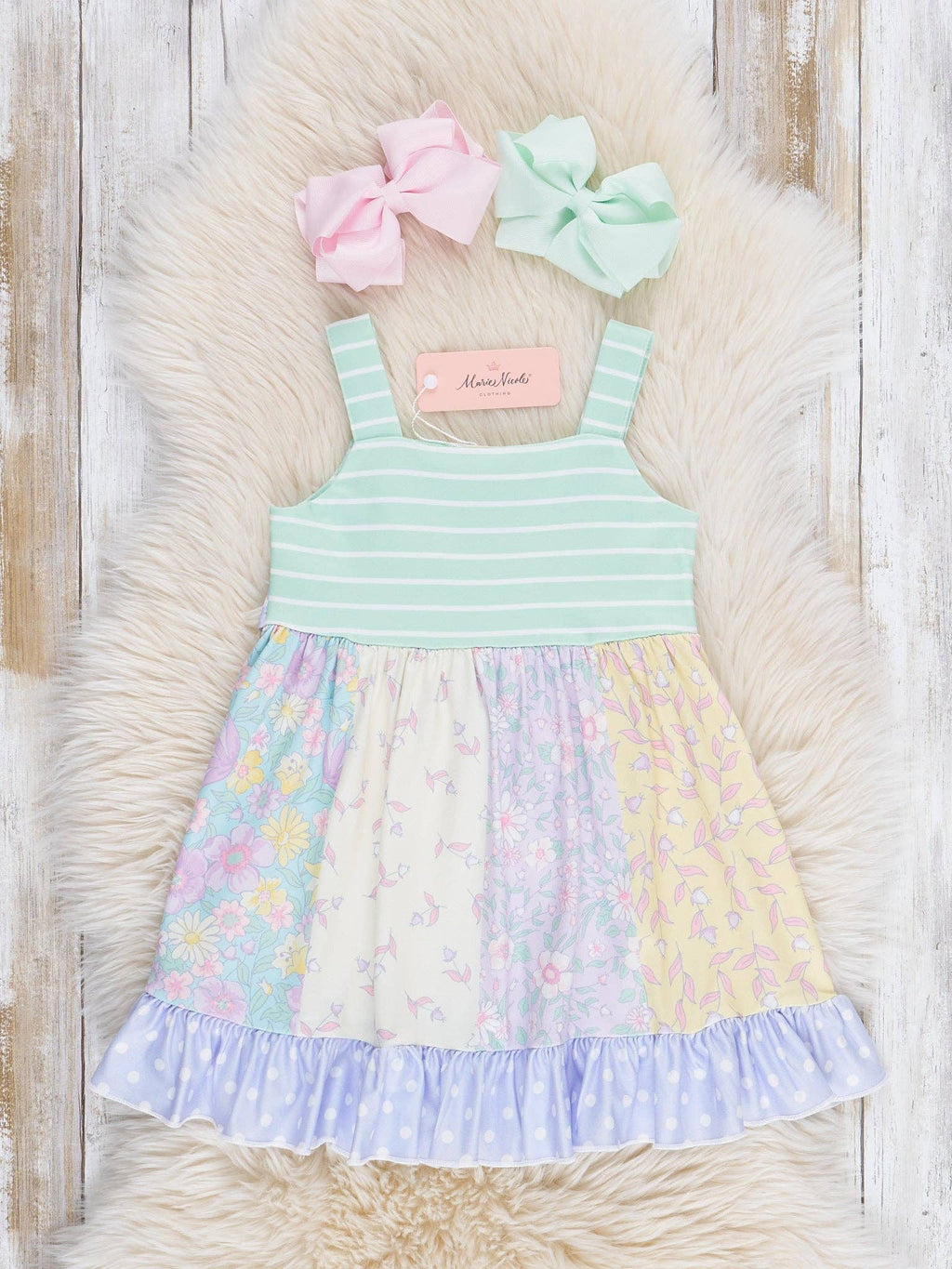 Pastel Buds & Blooms Ruffle Tie Dress