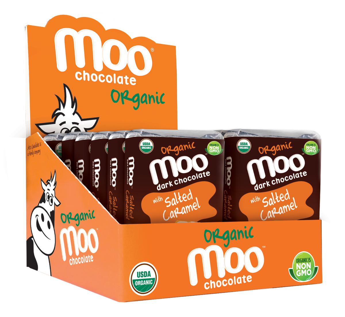 Organic Dark Chocolate Salted Caramel Mini Bars, 0.7 oz