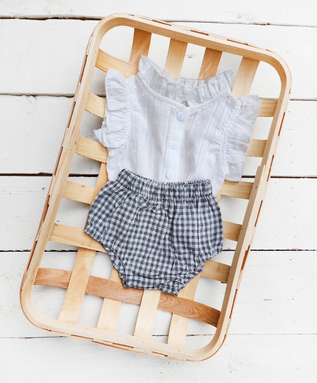 Blouse & Gingham Bloomer Set