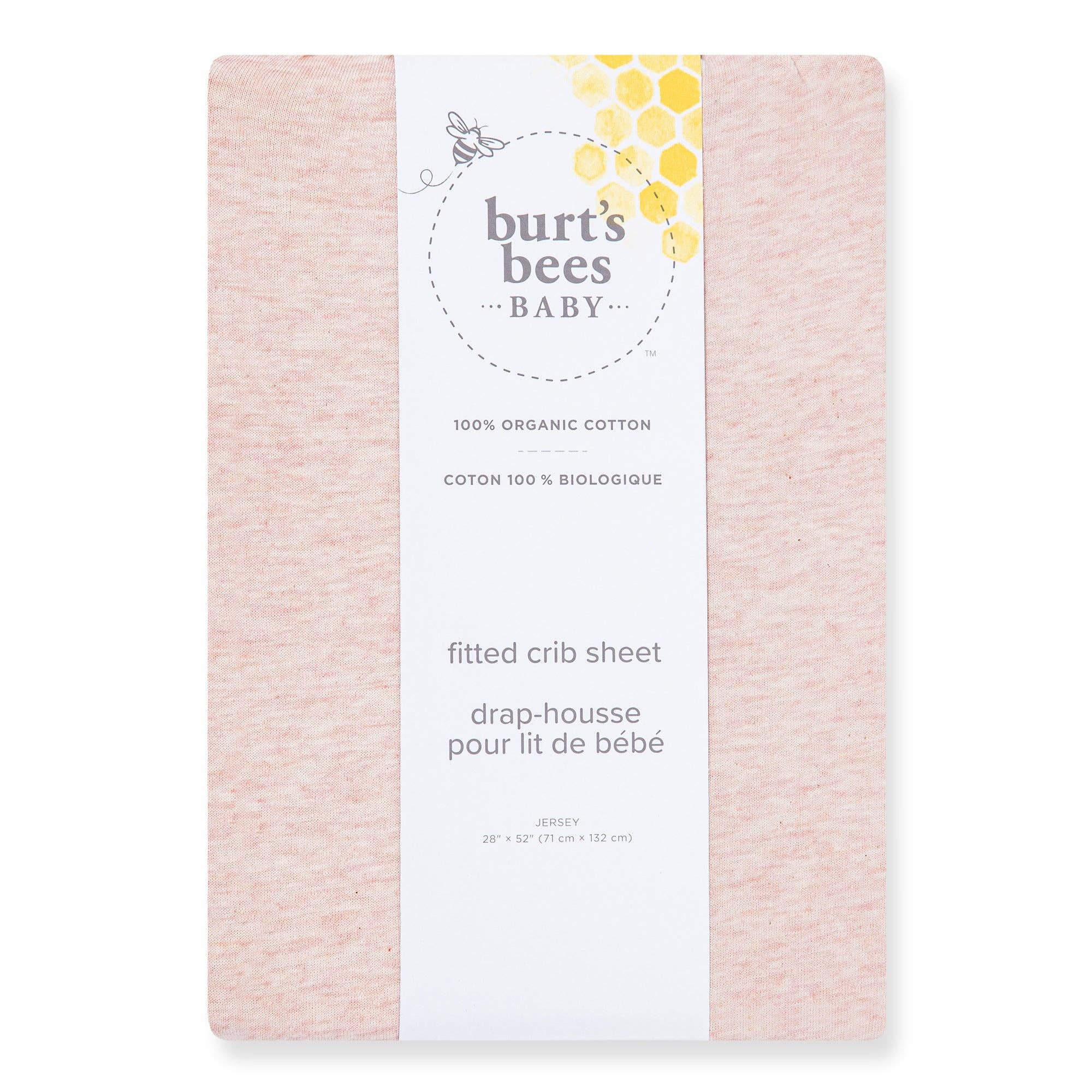 Solid Organic Cotton BEESNUG® Fitted Crib Sheet - Sandy Pink