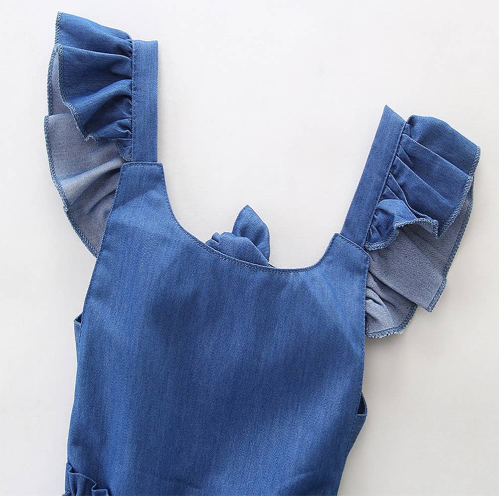 Blue Backless Baby Girl Dress