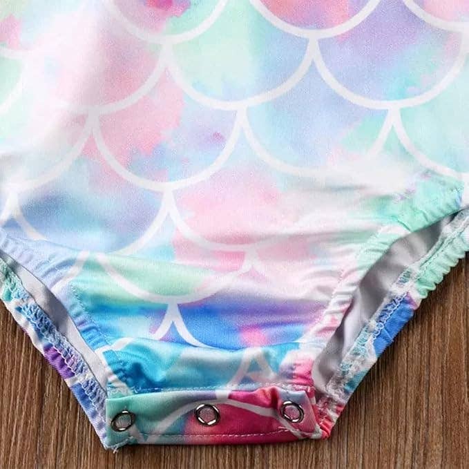 Mermaid Print Toddler Girl One-Piece Swimsuit