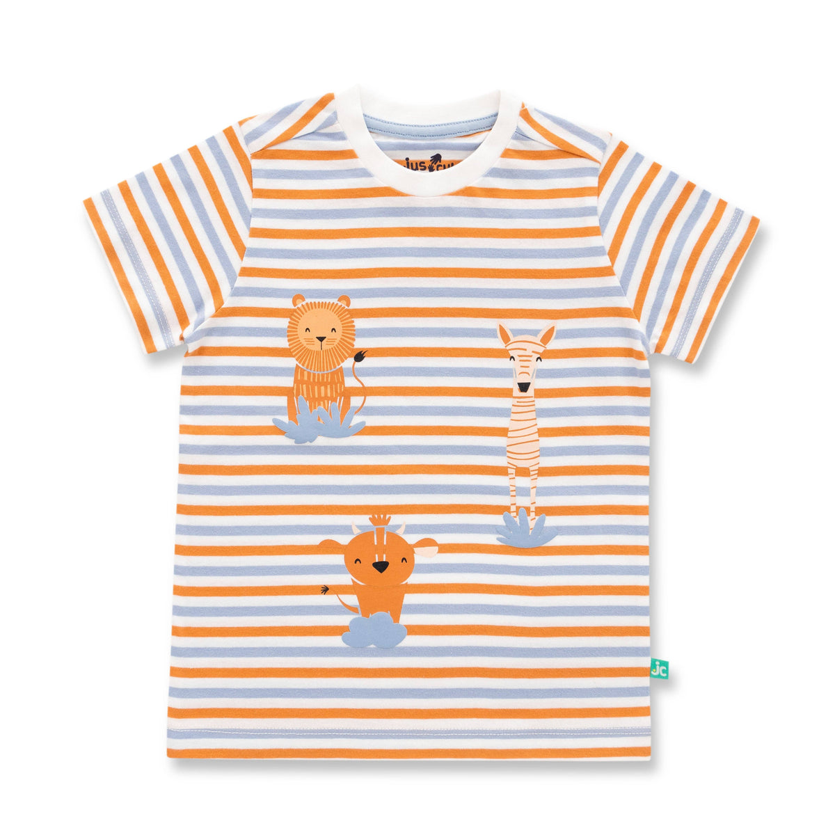 Organic Striped Safari Toddler T-Shirt & Jogger Set – Blue