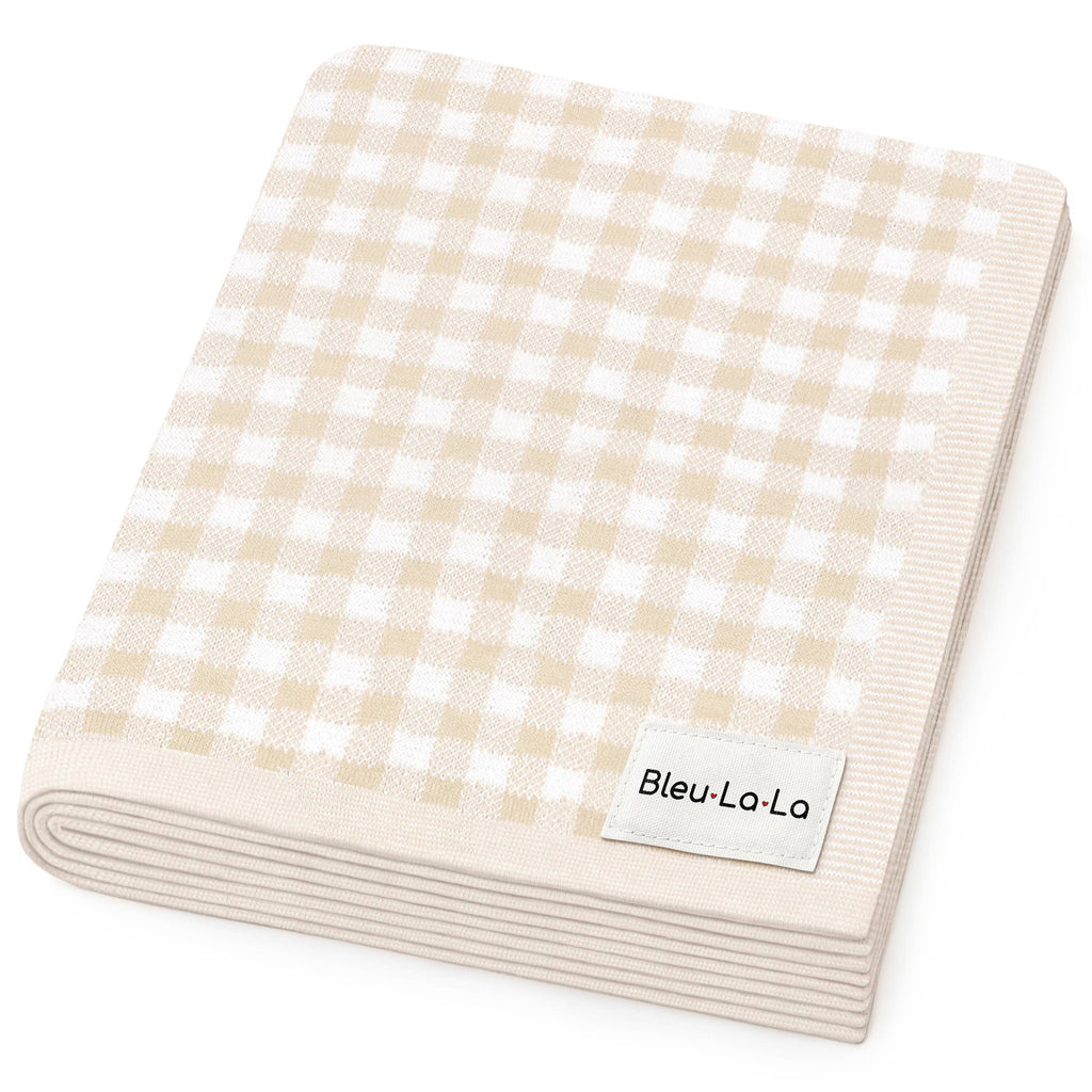 100% Luxury Cotton Swaddle Receiving Baby Blanket - Plaid
