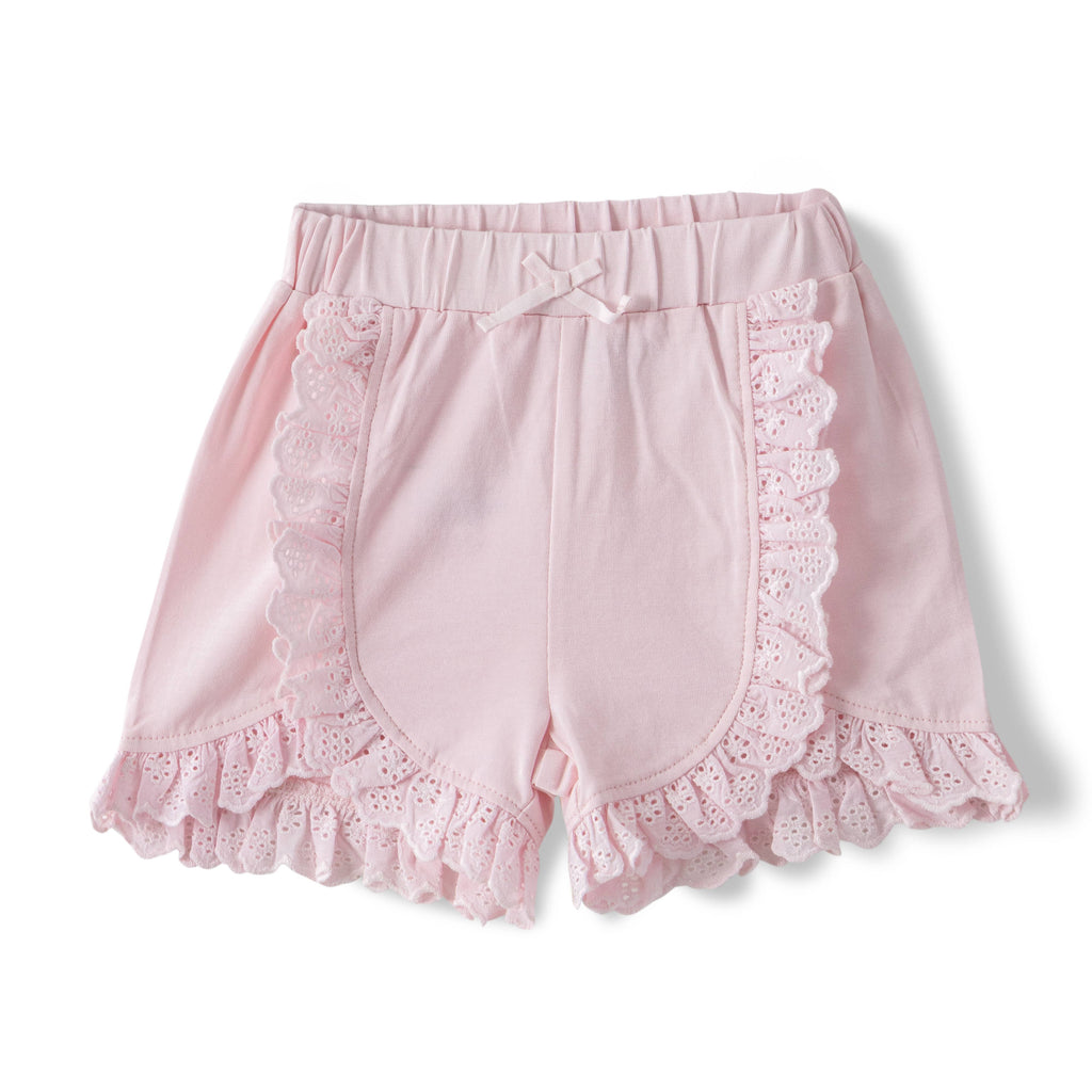 Toddler Girls’ Floral Ruffle Sleeve Top & Lace Trim Shorts Set