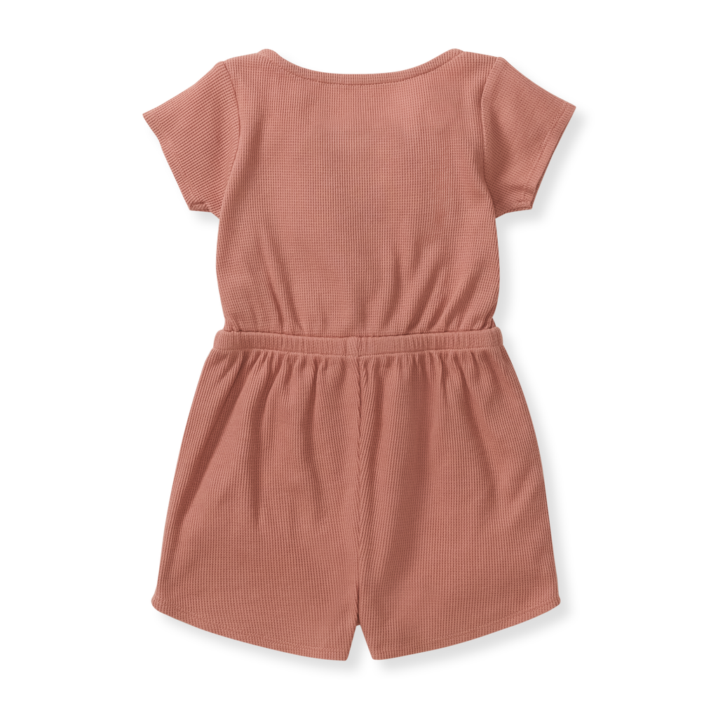 Organic Girl Waffle Romper
