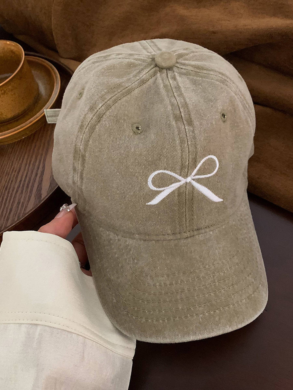 Bow Embroidered Baseball Cap