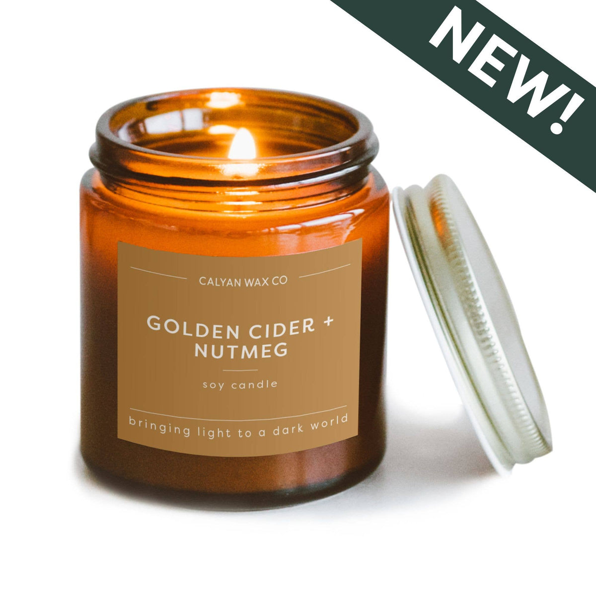 Golden Cider + Nutmeg - Mini Amber Jar Soy Candle