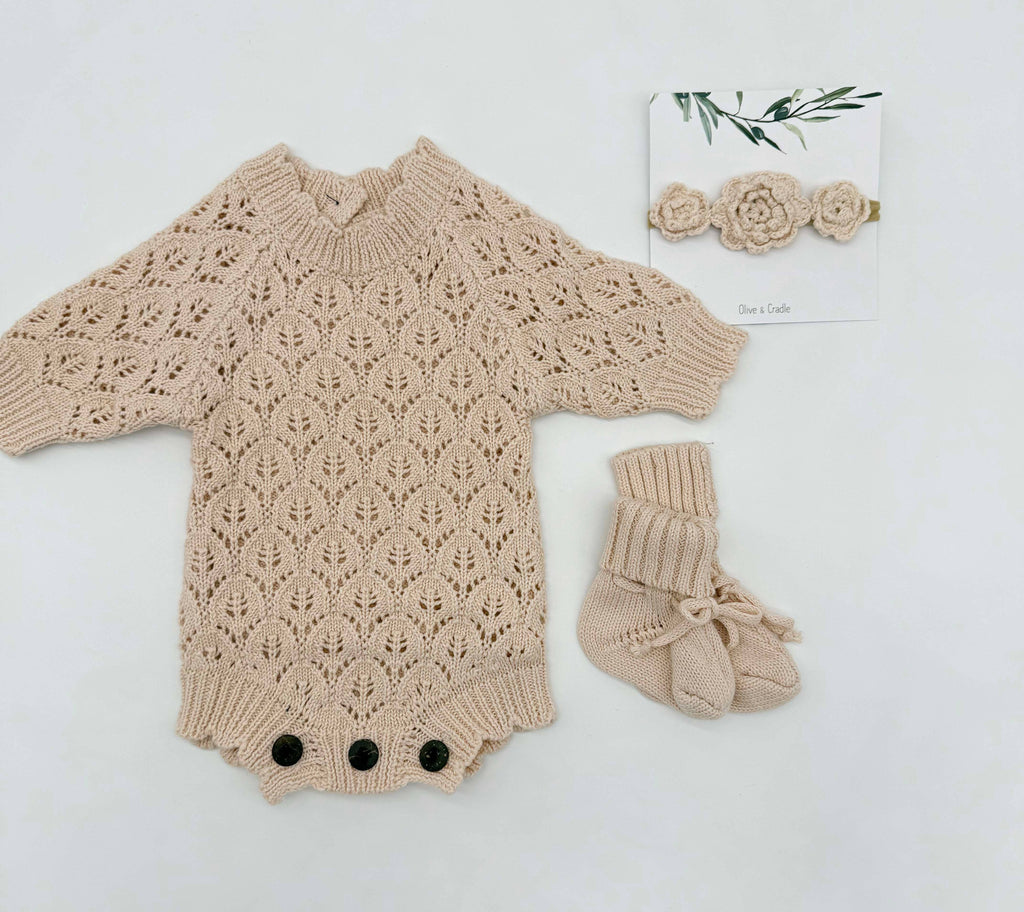 Apricot Pink Lacy Romper