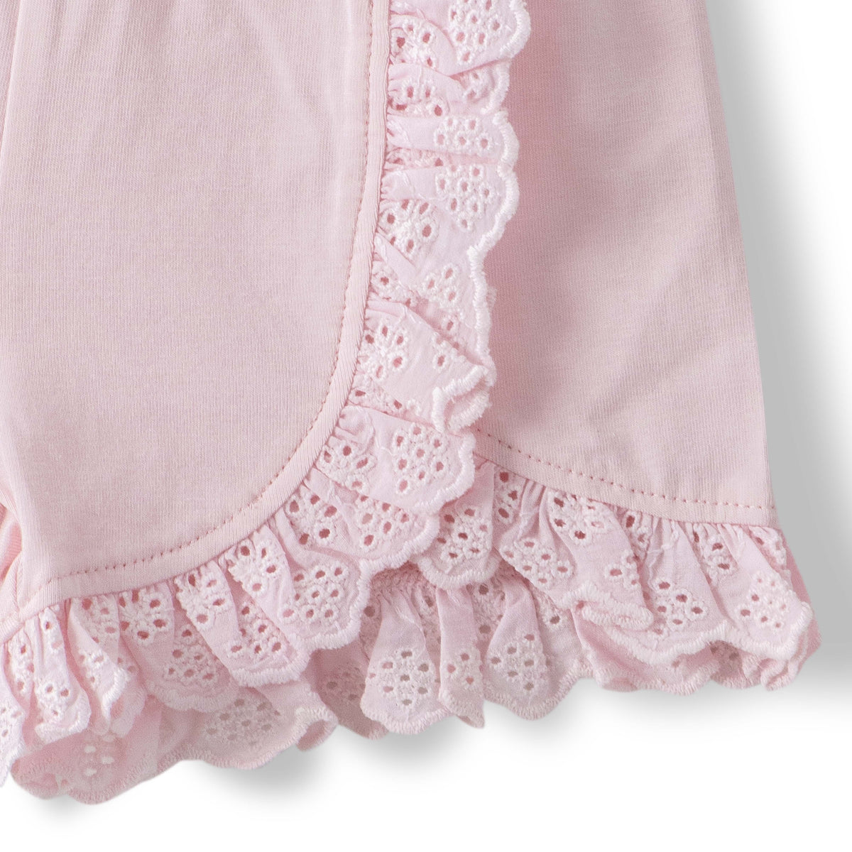 Toddler Girls’ Floral Ruffle Sleeve Top & Lace Trim Shorts Set