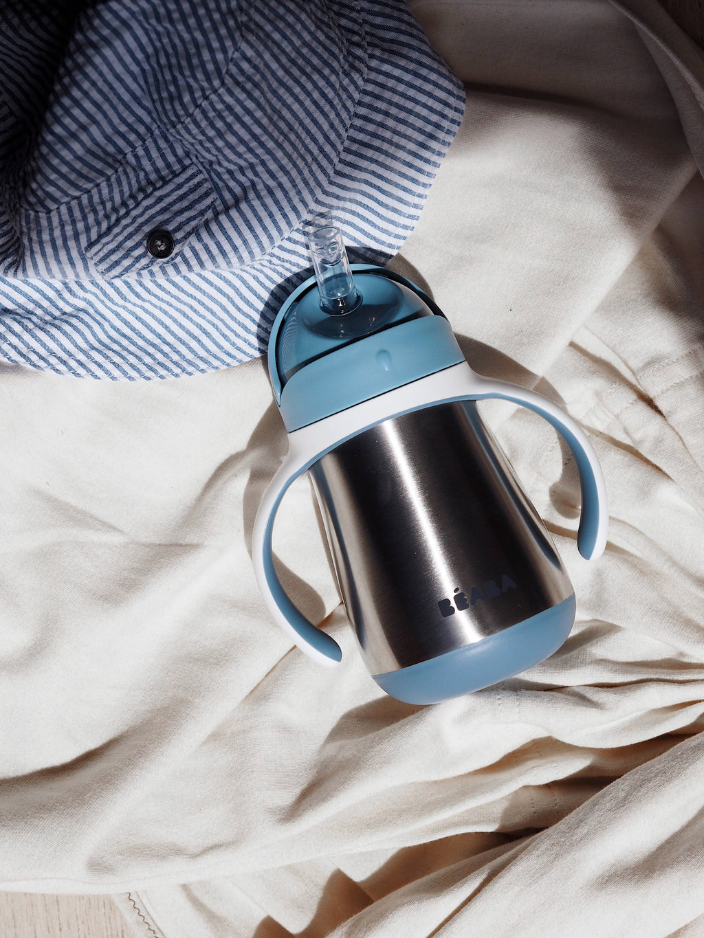 BEABA Stainless Steel Straw Sippy Cup - Rain