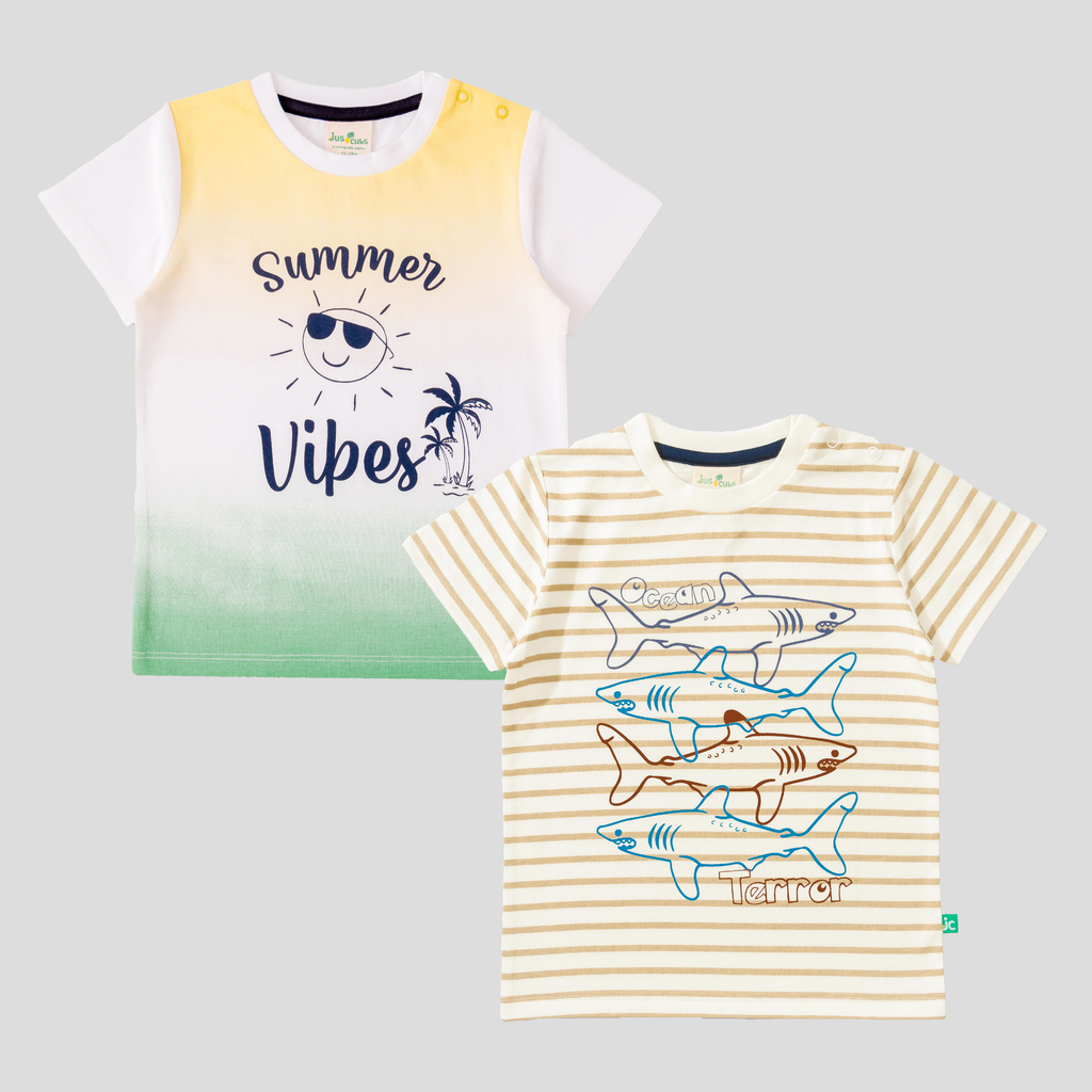 Summer Beige T-Shirt for Toddler Boys