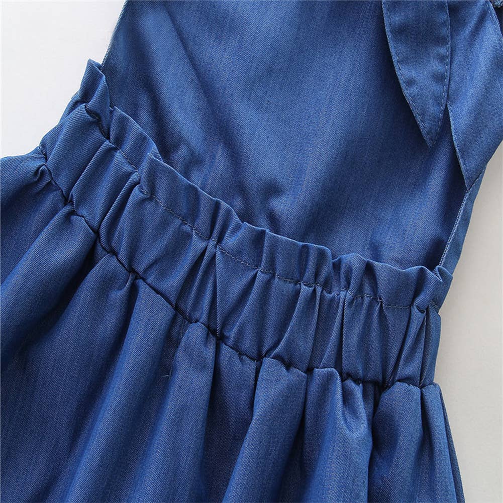 Blue Backless Baby Girl Dress