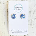 Stud Earrings: Blue & White Fine China Pattern